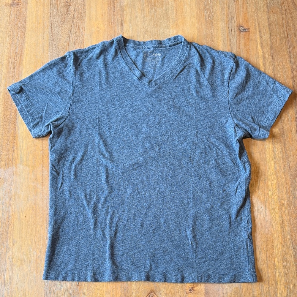 Men's J. Crew Faded Blue V-Neck T-Shirt